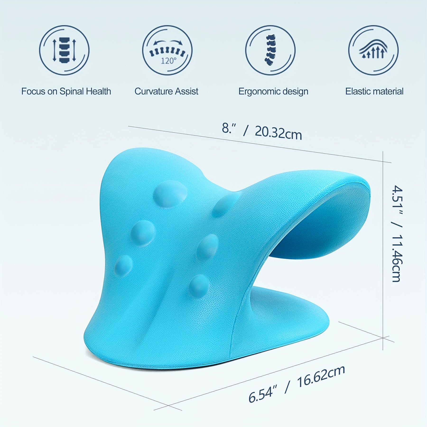 1pc EVA C-Shape Neck and Shoulder Relaxer, Cervical Traction Device for Neck Relax and Cervical Spine Alignment, Chiropractic Pillow Neck Stretcher Massager